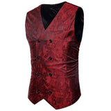 Tuxedo Vests Men Suit Vest Casual Coat Vest Fashion Printed Gentleman Men's Color Matching