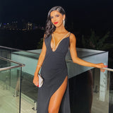 Music Festivals Rave Outfits Dress Sexy Backless Low-Cut V-neck Hip Dress