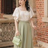 Women Cottagecore Dress Vintage Shirt Skirt