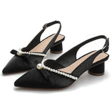 Nude Block Heel Sandals Bow Sandals
