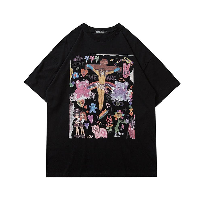 Men's T-shirt Summer Casual Tops Printed Short Sleeve T-shirt Men's round Neck Half Sleeve Street Fashion Loose Half Sleeve