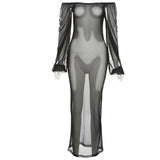 Music Festivals Rave Outfits Dress Summer Sexy See-through Slim-Fit Sheath Dress