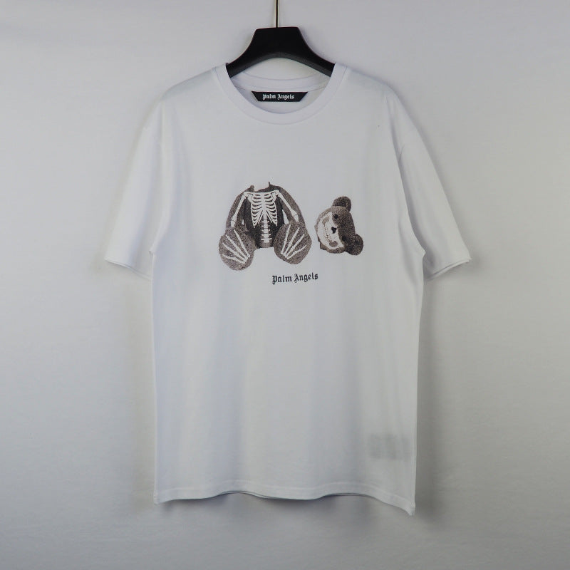 Palm Angels Broken Skull Bear Men's and Women's Short-Sleeved Loose T-shirt Student Couple