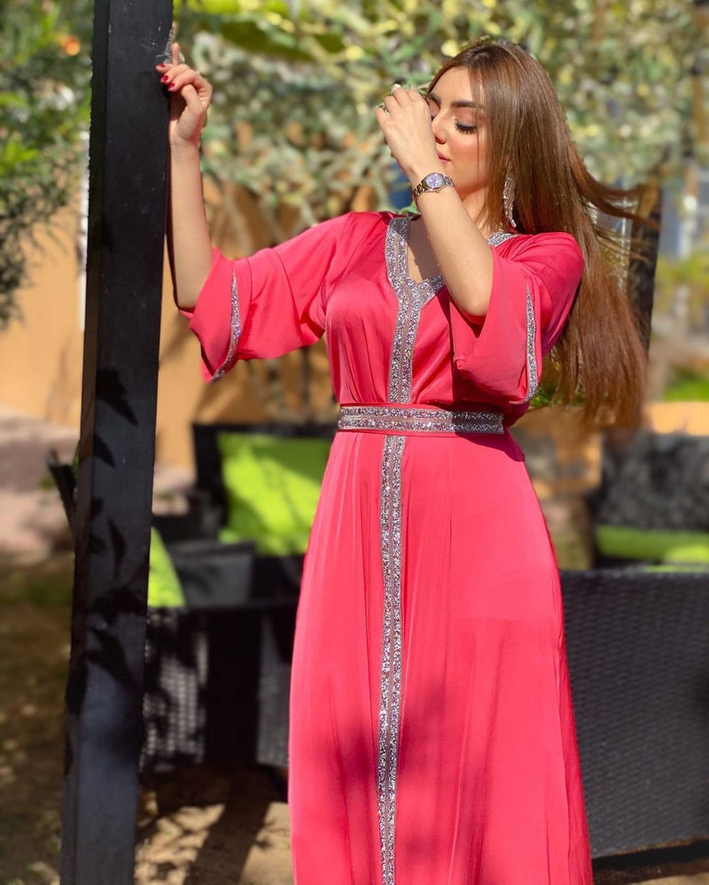 Muslim Women Stylish Kashibo Abaya Muslim Ladies Long Gown Islamic Clothing Jilbab Jalabiya Solid Color Long Dress