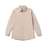 Men's Shirts Autumn Men's Large Size Solid Color Long Sleeve Shirt Loose