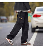 Men Cargo Pants Overalls Men's Spring and Autumn Loose Straight Pants Casual Trousers