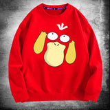 Men and Women Pokemon Pikachu Hoodie Pokémon Psyduck Crew Neck Pullover Sweatshirt