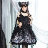 Gothic Lolita Harajuku Style Clothing Lolita Dress JSK Dark Light Flower Wedding Tea Party Small Skirt