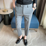 Men Trousers Embroidered Slacks