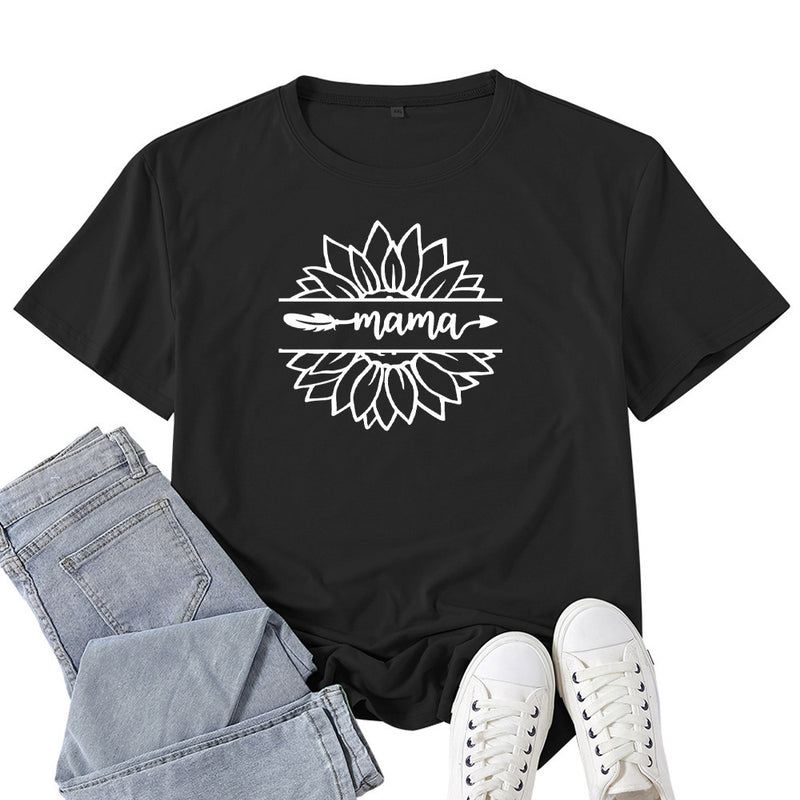 Boy Mama T Shirt Sunflower Mama Printed T-shirt