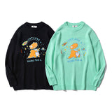 Dinosaur Sweaters Embroidered Crew Neck Bottoming Sweater