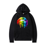 Drippy Hoodies Lip Printings Loose Sweater