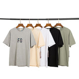 Fog Essentials Tshirts Fear Of God Fog High Street Colorful Reflective T-shirt Male and Female Couples Wear Casual