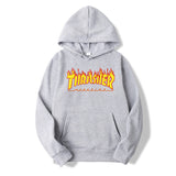 Thrasher Hoodie Men Brushed Hoody Solid Color Hoodie