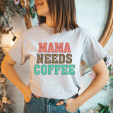 Boy Mama T Shirts Leopard Print Mama Needs Coffee Coffee Printing Short Sleeve T-shirt