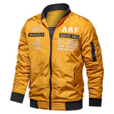 Tactics Style Men Outdoor Windproof Coat Men Casual Jacket Yellow Stand Collar Zipper Solid Color Casual Jacket