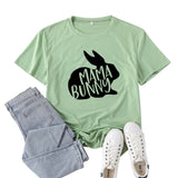 Boy Mama T Shirt Mama Bunny Pattern Printed Short Sleeve T-shirt