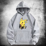 Men and Women Pokemon Pikachu Hoodie Loose Shoulder Long Sleeve