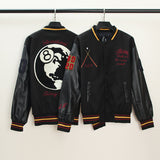 Blackair Jacket Baseball Uniform Embroidered Pu Sleeve Jacket