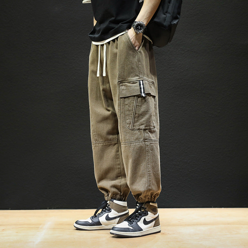 Men Cargo Pants Men's Spring Pure Cotton Casual Pants Sports Pants