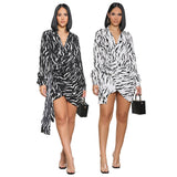 Black and White Dress Black and White Striped V-neck Comfort and Casual Dress