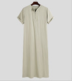 Mens Thobes Men's Shirt Zipper Muslim Robe