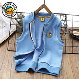 Children Baseball Jacket Yellow Duck Girls Casual Vest Autumn Spring Coat