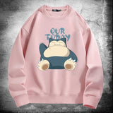 Men and Women Pokemon Pikachu Hoodie Pokémon Snorlax round Neck Sweater