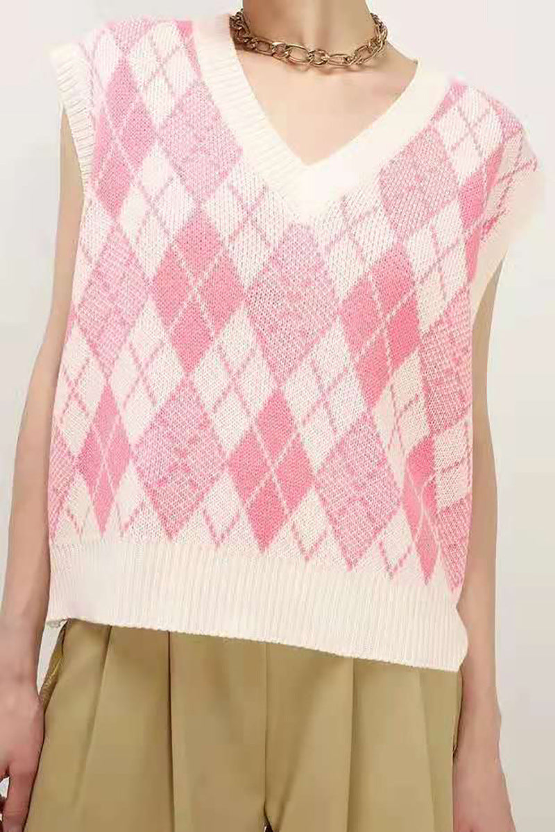 Preppy Aesthetic Outfits Knitted Vest