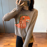 Dinosaur Sweaters round Neck Knitted Sweater