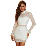 Women Bodycon Dress Summer Lace See-through Dress