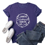 Beth Dutton Outfits Sorta Sweet Sorta Beth Dutton round Neck Casual Short Sleeve Loose plus Size Fashion T-shirt