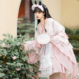 Gothic Lolita Harajuku Style Clothing Chinese Style Lolita Dress Op Cross Collar Wide Sleeve Han Elements Dress Hanfu