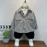 Toddler Boys Sweater Boys' Striped Shirt Spring and Autumn