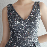 Sequin Evening Dress Split Long Sequined Fishtail Skirt
