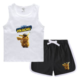 Children Pokemon Pikachu Tshirts & Shorts Casual Sports Sweat-Absorbent Suit Neutral
