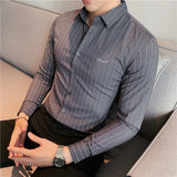 Men's Shirts Embroidered Long-Sleeved Shirt