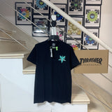 Thrasher T Shirt Thrasher Black Sheep Head Flame Loose Short Sleeve Fall Winter Couples Men