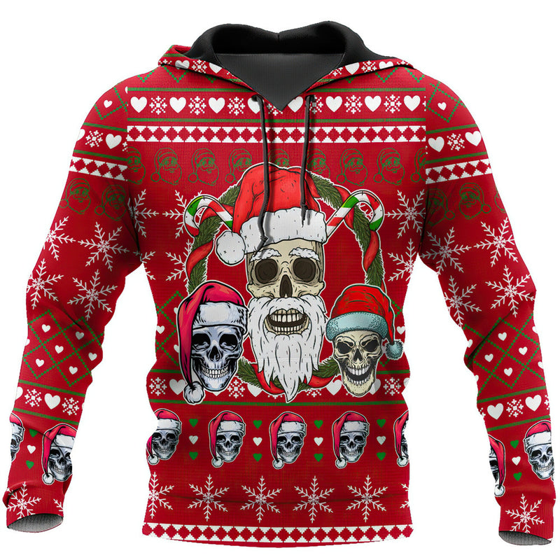 Black Christmas Sweater Christmas 3D Skull Print Hoodie