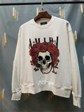 Amiri Hoodie Skull Letter Print Terry Sweater