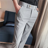 Men Trousers Summer Stripes Small Suit Pants