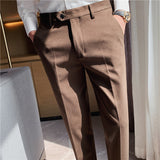 Men Trousers Simple Embroidered Suit Pants