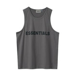Fog Essentials Vest Fashion Brand Fear Of God Double Line Essentials Letter T-shirt Vest Fog High Street Bottoming Shirt Men