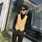 Tuxedo Vests Autumn and Winter Suit Vest Men's Retro Style Slim Fit Leisure Professional Formal Suit Vest Fashion