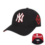 La 59fifty Hats MLB Baseball Cap Side Seam Label Golden Edge Men's and Women's Hard Top NY Peaked Cap