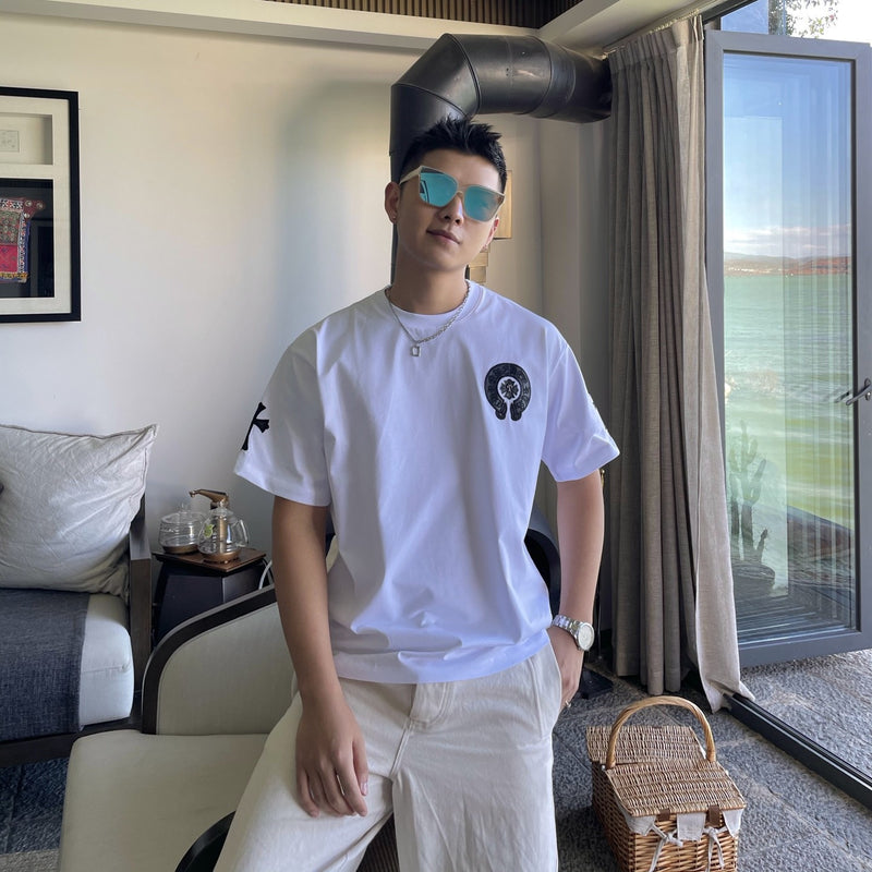 CHH Chrome Heart T Shirt Spring/Summer Round Neck Short Sleeve T-shirt For Men And Women