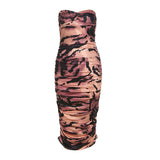 Music Festivals Rave Outfits Dress Summer Slim Fit Tiger Stripe Pattern Dress for Women