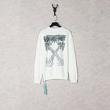 Off White Long Sleeve Round Neck Sweater Autumn And Winter High-Quality Off Gray Melting Arrow Pattern Crew Neck Pullover Sweatshirt