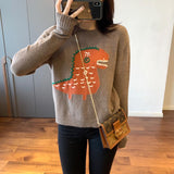 Dinosaur Sweaters round Neck Knitted Sweater
