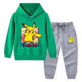 Children Pokemon Pikachu Hoodie & Pant Set Sweater Set Two-Piece Cotton Trendy